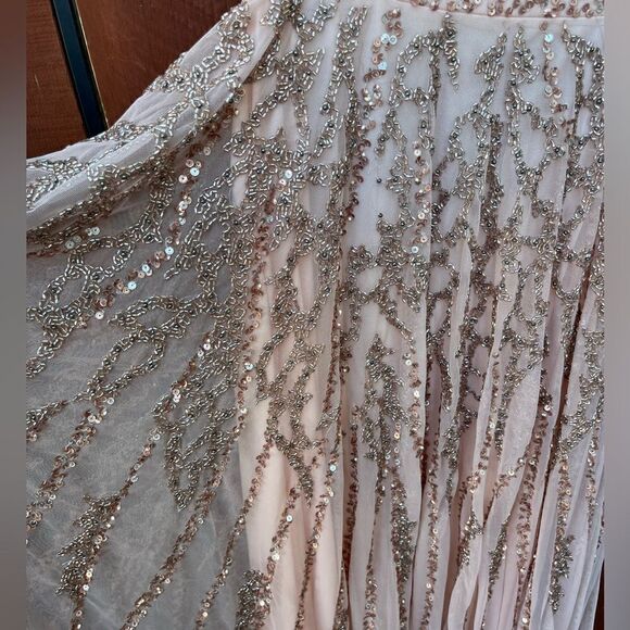 Mac Duggal Rose Gold/Apricot Sequined A line Gown size 6 NWT - Picture 11 of 11
